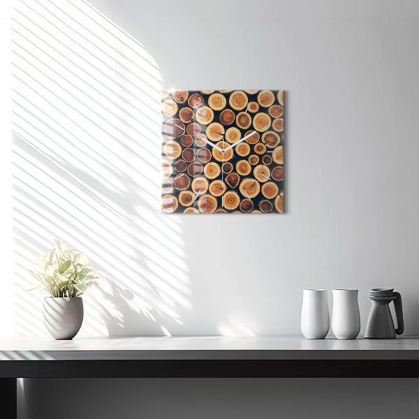 Square wall clock Wood