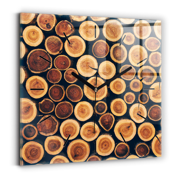 Square wall clock Wood