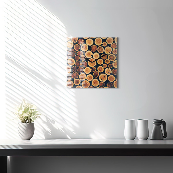 Square wall clock Wood