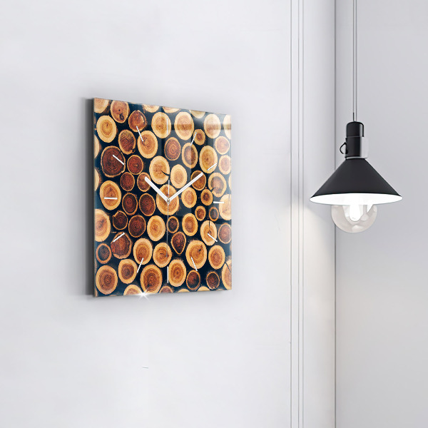 Square wall clock Wood