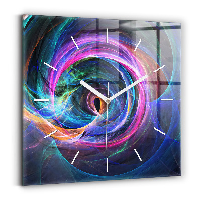 Square wall clock Colorful Fractal