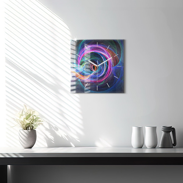 Square wall clock Colorful Fractal