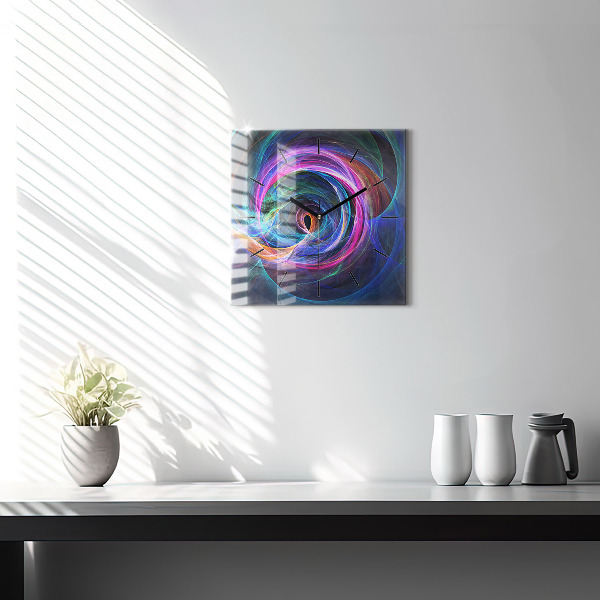 Square wall clock Colorful Fractal
