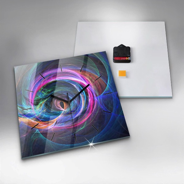 Square wall clock Colorful Fractal