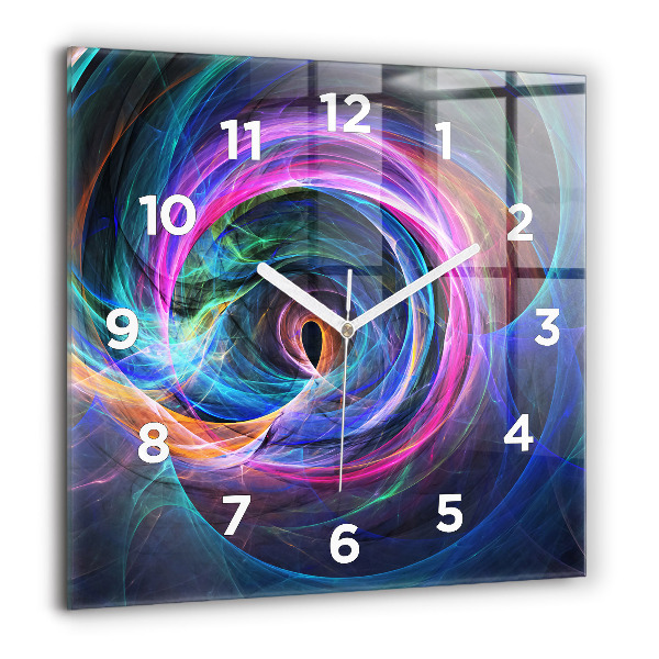 Square wall clock Colorful Fractal