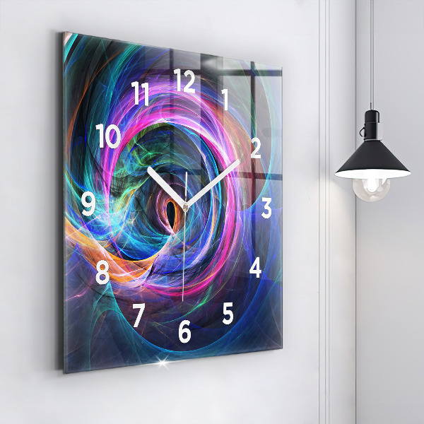 Square wall clock Colorful Fractal
