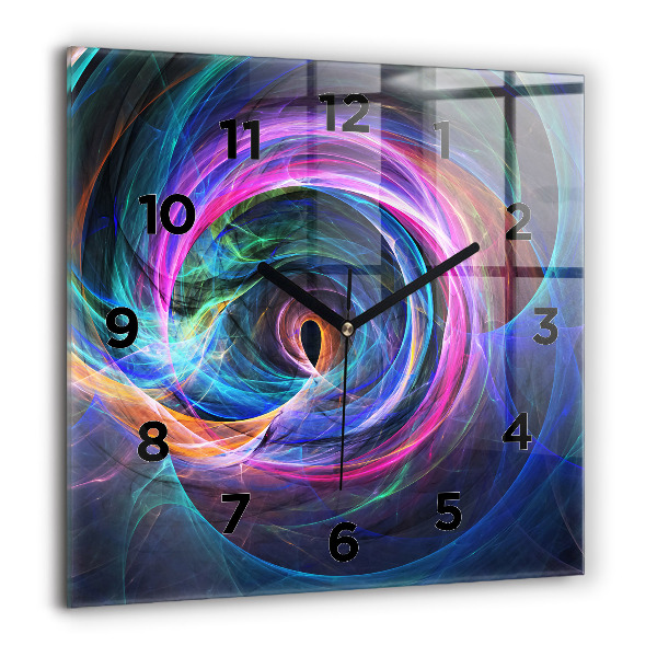 Square wall clock Colorful Fractal