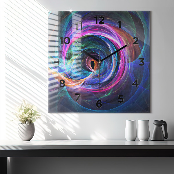 Square wall clock Colorful Fractal