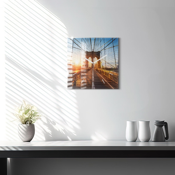 Square wall clock Brooklyn Bridge NYC