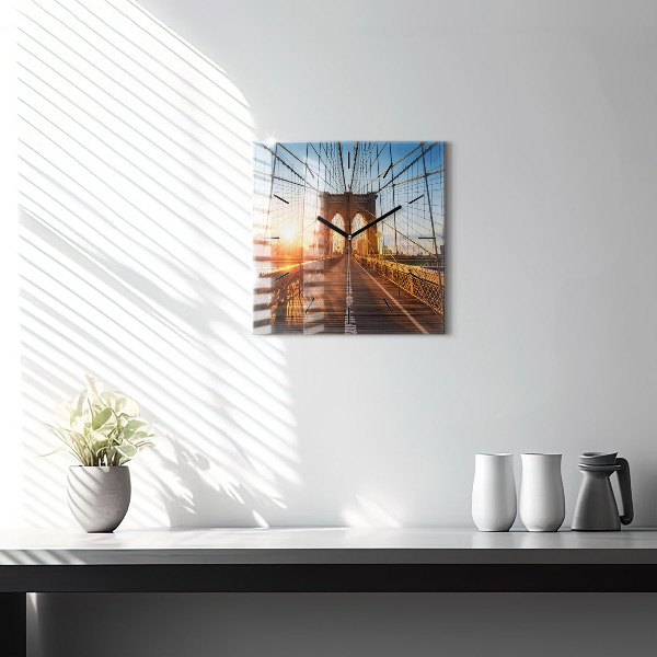 Square wall clock Brooklyn Bridge NYC