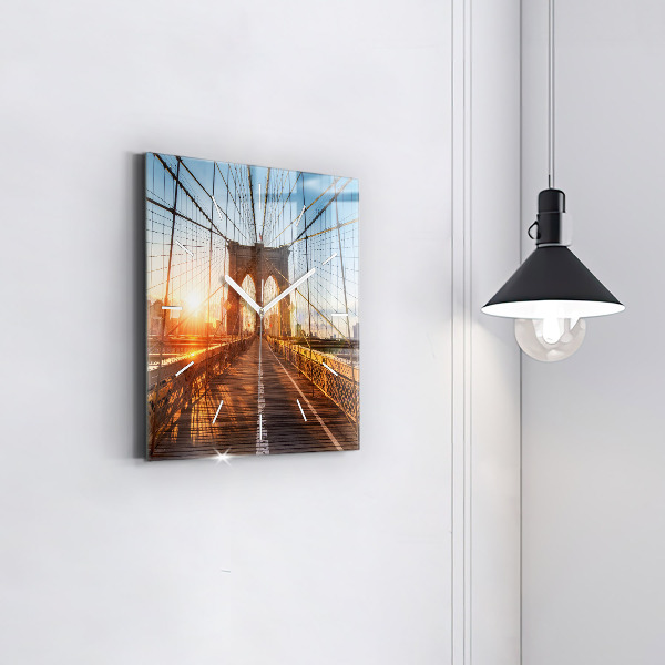 Square wall clock Brooklyn Bridge NYC