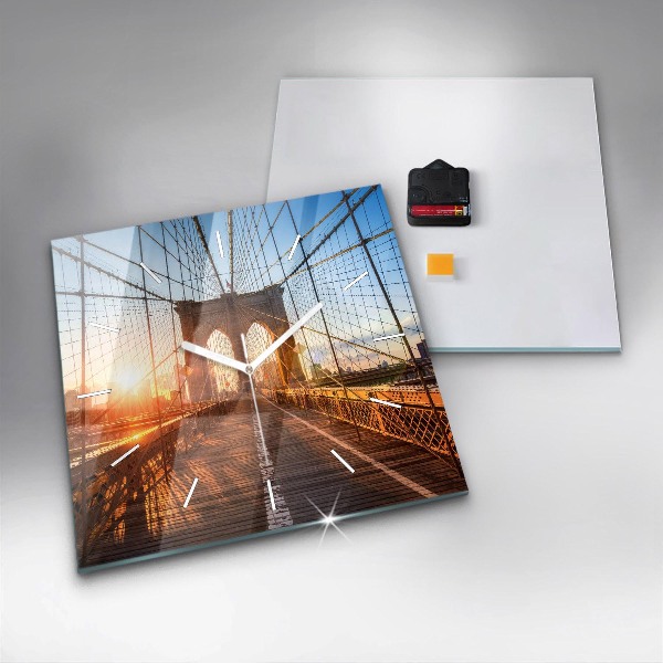 Square wall clock Brooklyn Bridge NYC