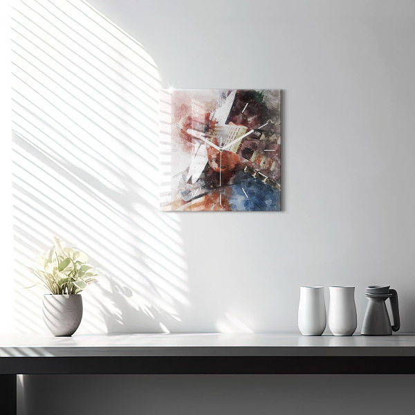 Square wall clock Guitar Visualization
