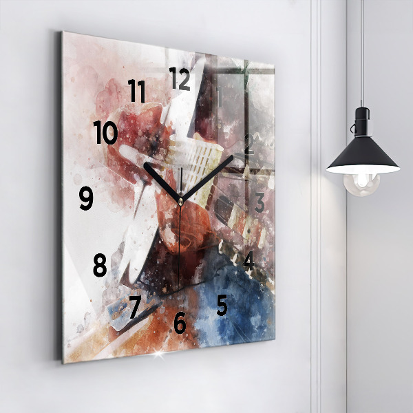 Square wall clock Guitar Visualization