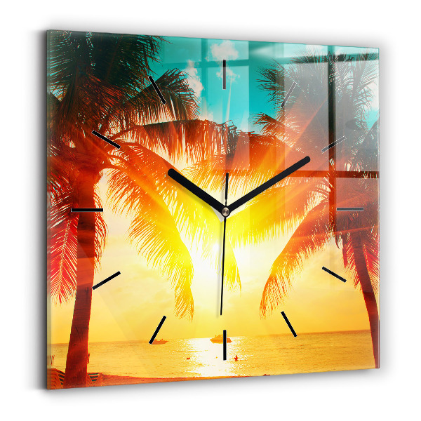 Square wall clock Holidays Relaxation Summer