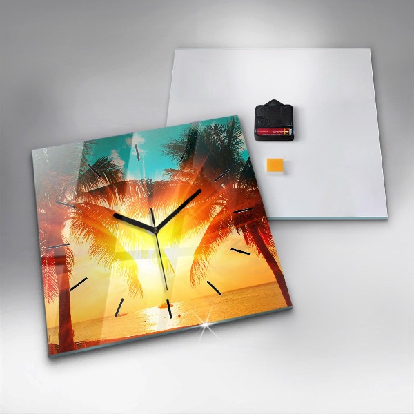 Square wall clock Holidays Relaxation Summer