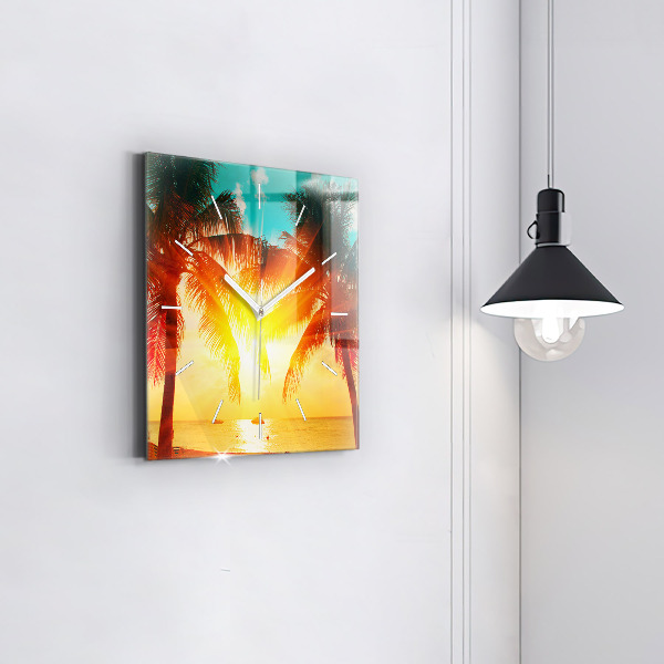 Square wall clock Holidays Relaxation Summer
