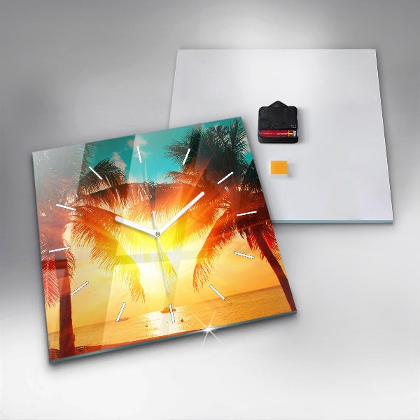 Square wall clock Holidays Relaxation Summer