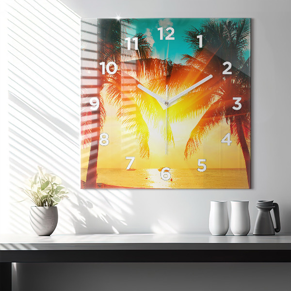 Square wall clock Holidays Relaxation Summer