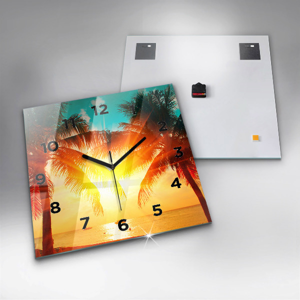 Square wall clock Holidays Relaxation Summer