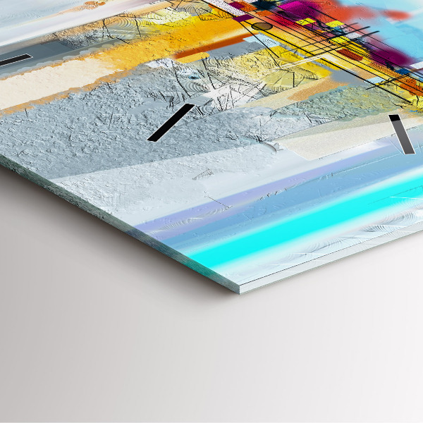 Square wall clock Abstract oil landscape