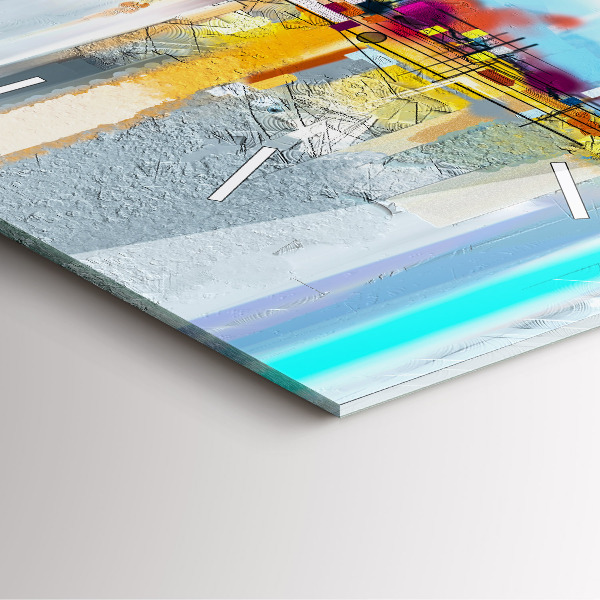 Square wall clock Abstract oil landscape