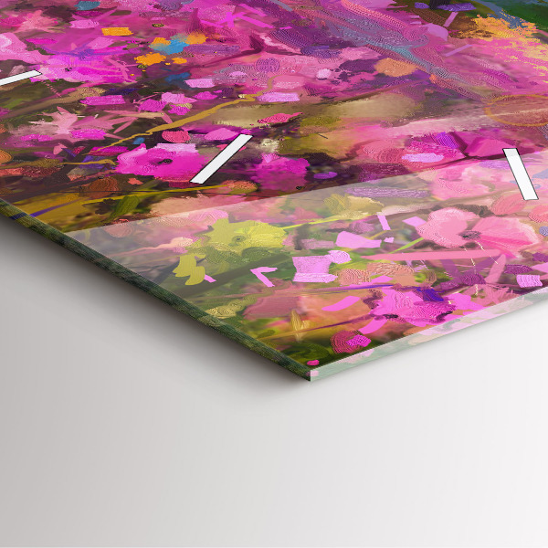 Square wall clock Meadow in the sunset