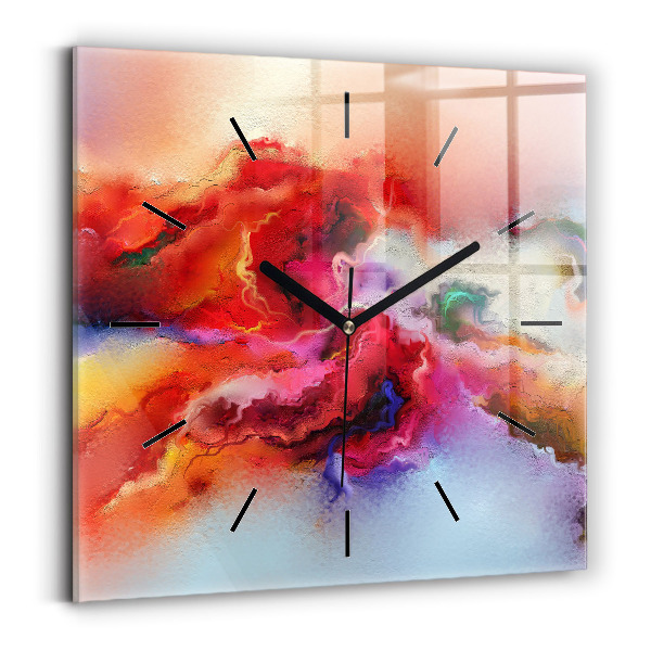 Square wall clock Spilled paint
