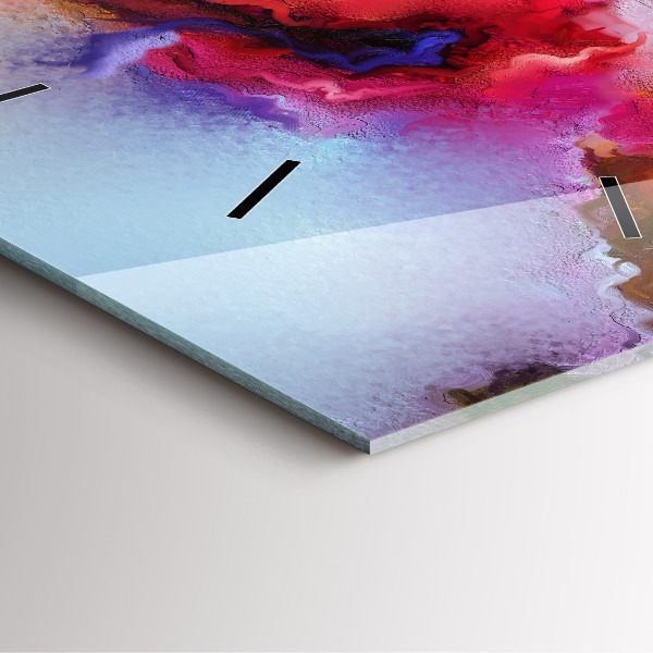 Square wall clock Spilled paint