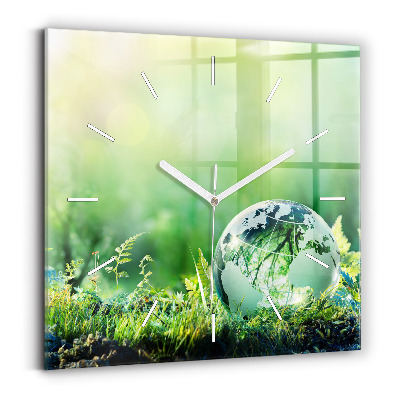 Square wall clock Globe