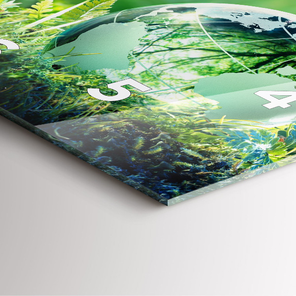 Square wall clock Globe