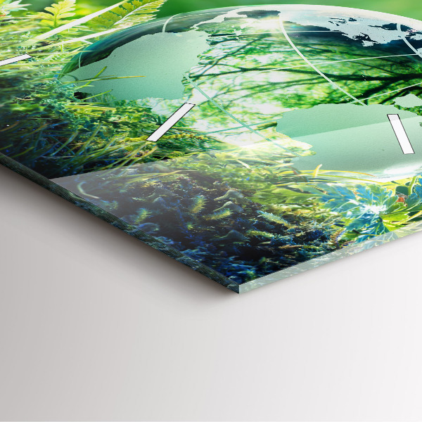 Square wall clock Globe