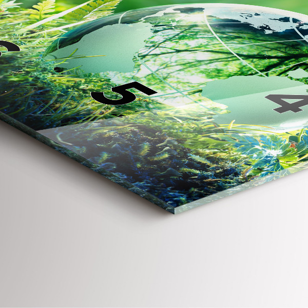 Square wall clock Globe