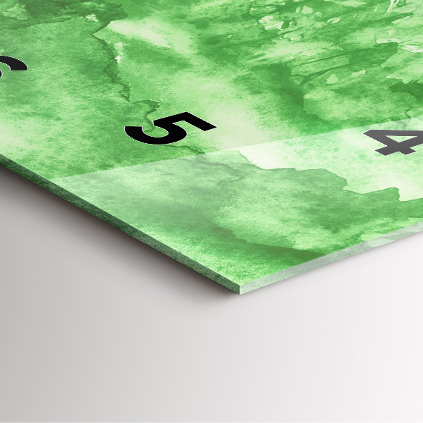 Square wall clock Painting green forest