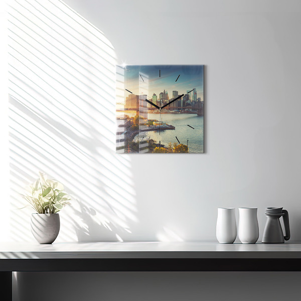 Square wall clock New York Manhattan
