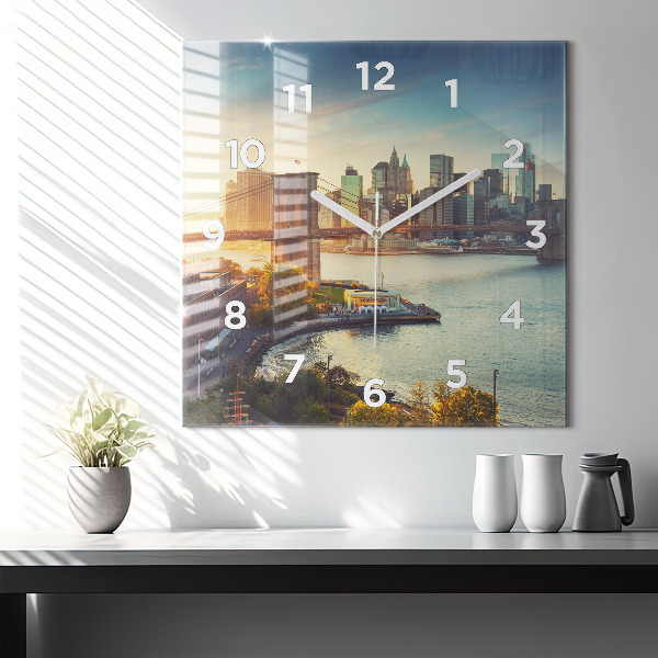 Square wall clock New York Manhattan