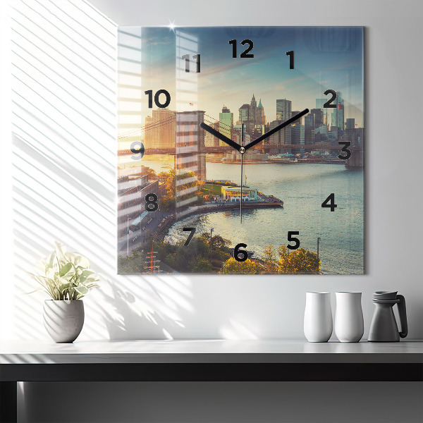 Square wall clock New York Manhattan