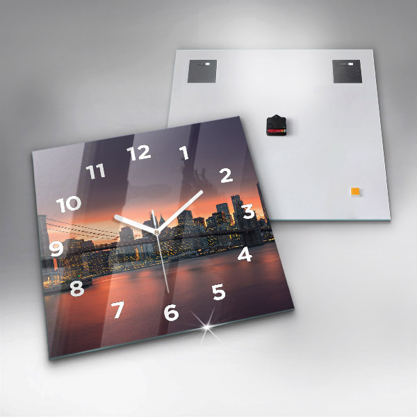 Square wall clock New York East River
