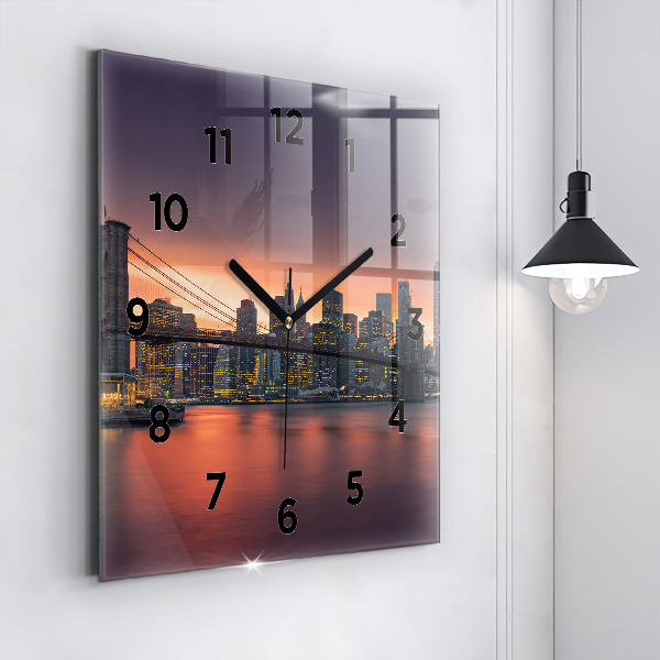 Square wall clock New York East River