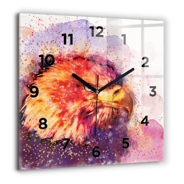 Square wall clock Watercolor eagle