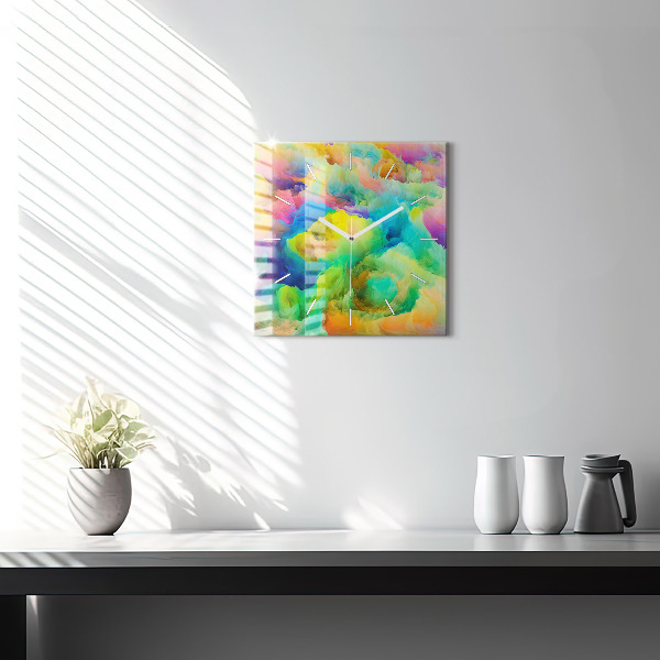 Square wall clock Fractal Texture