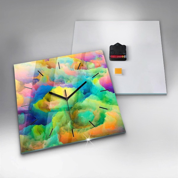 Square wall clock Fractal Texture
