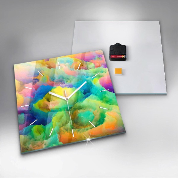 Square wall clock Fractal Texture