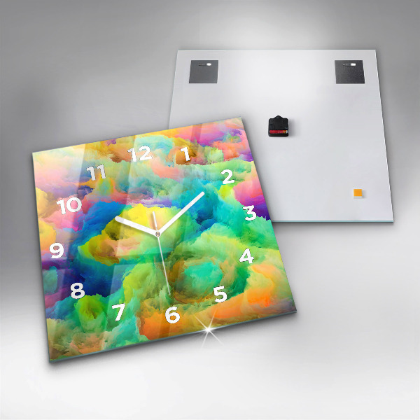 Square wall clock Fractal Texture