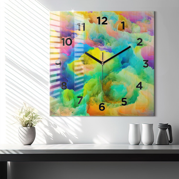 Square wall clock Fractal Texture