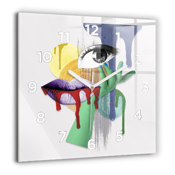 Square wall clock Surrealist collage