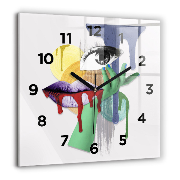 Square wall clock Surrealist collage