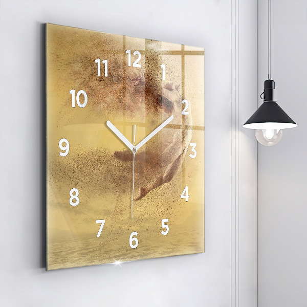 Square wall clock Woman in figure