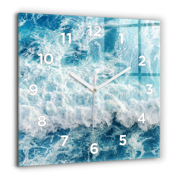 Square wall clock Ocean waves