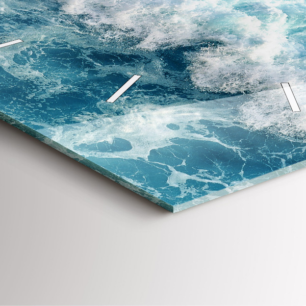 Square wall clock Ocean waves